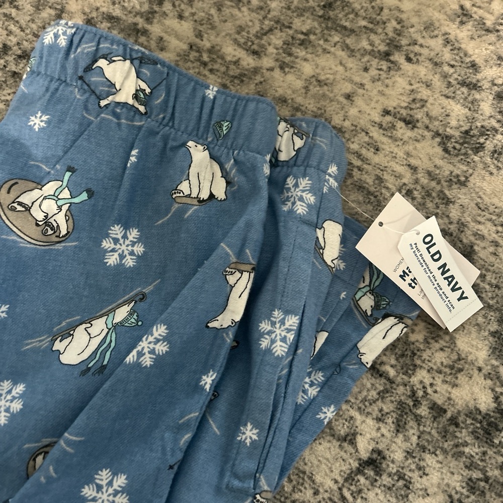 Old Navy Blue Pajama Pants with Polar Bear Design